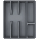 Organizador de Talheres Para Gaveta com 5 Divisórias Cinza