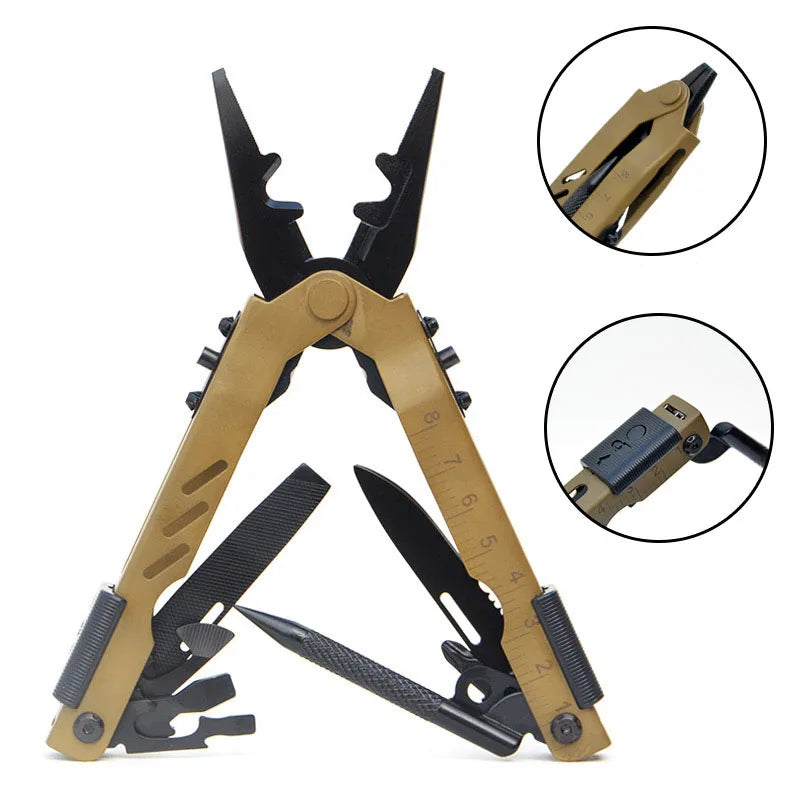 Alicate Multifuncional Dobrável EDC em Aço Inox - Compacto e Resistente