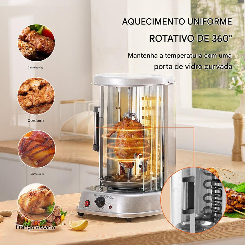 VEVOR Máquina de Grelha Shawarma de Aço Inoxidável Vertical Giroscópio Rotisserie Doer-