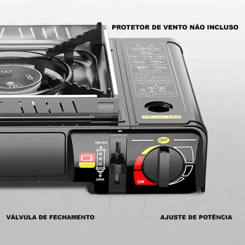 Fogão Portátil a Gás Titanium | Leve, Compacto e Ideal para Camping